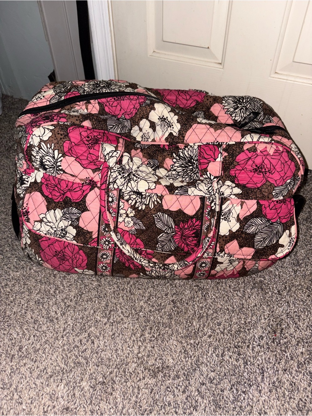 Vera Bradley Mocha Rouge Travel Duffle Bag